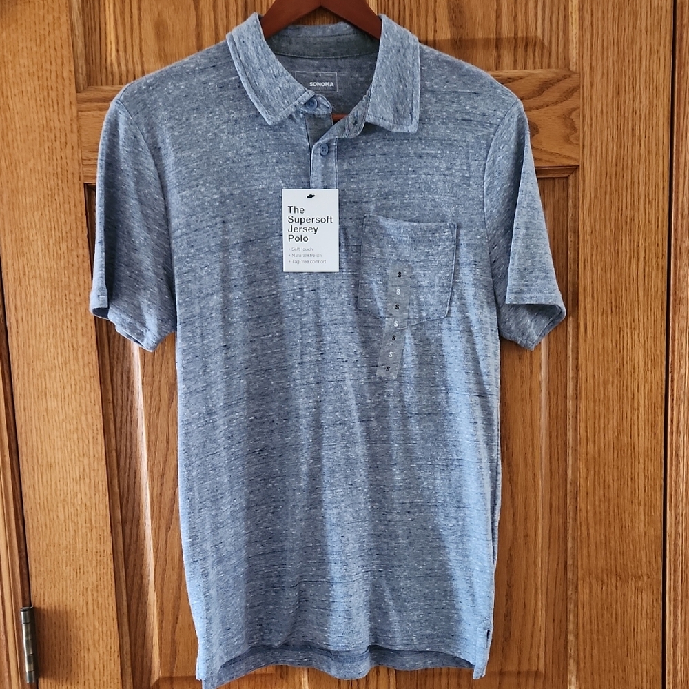 Sonoma Light Blue Pocket Polo Shirt NEW Small